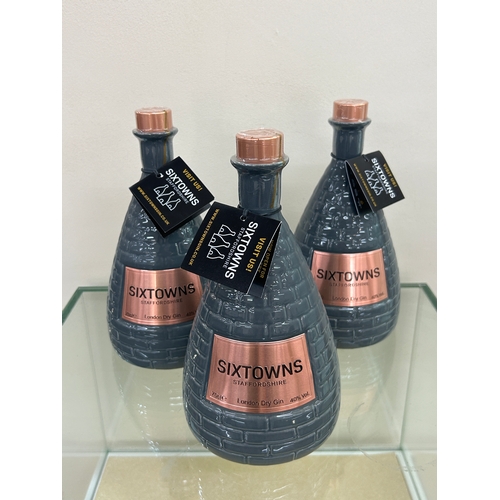 510 - 3 bottles of new and sealed Sixtowns Staffordshire London Dry Gin | 70cl Bottle | Premium British Po... 