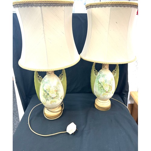 239 - Pair of china lamps with shades overall height 28 inches tall
Untested