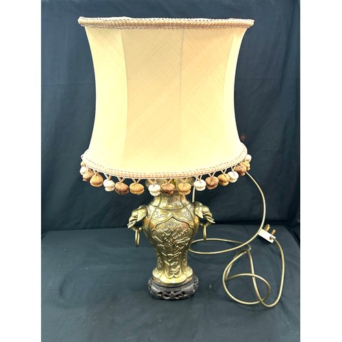 240 - Brass oriental lamp overall height 24 inches tall- untested