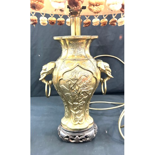 240 - Brass oriental lamp overall height 24 inches tall- untested