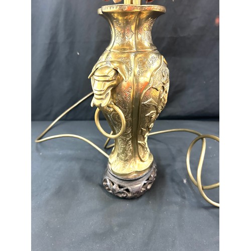 240 - Brass oriental lamp overall height 24 inches tall- untested