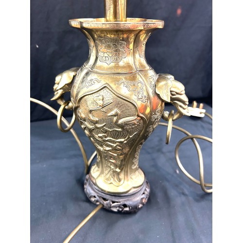 240 - Brass oriental lamp overall height 24 inches tall- untested