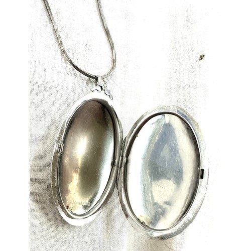 408 - Sterling hallmarked locket and chain