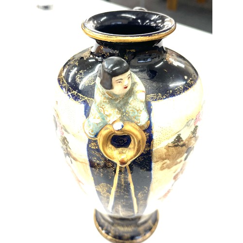 338 - Vintage hand painted japanese vase, marks to base, 9 inches tall