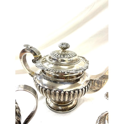 311 - Antique silver Martin, Hall & Co (Richard Martin & Ebenezer Hall) sugar bowl and milk jug along with... 