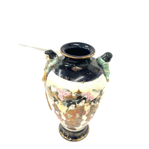 338 - Vintage hand painted japanese vase, marks to base, 9 inches tall