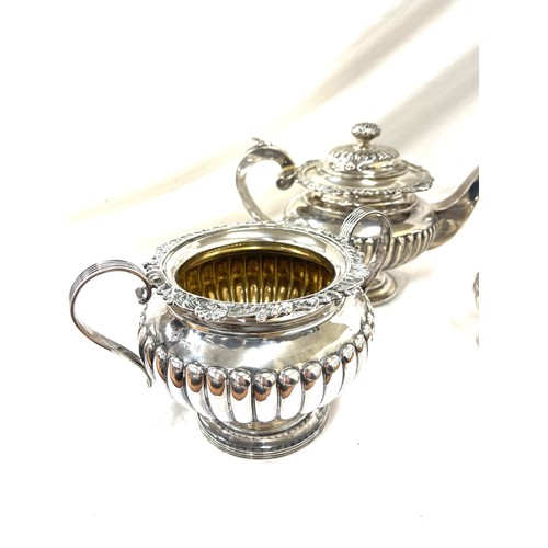 311 - Antique silver Martin, Hall & Co (Richard Martin & Ebenezer Hall) sugar bowl and milk jug along with... 