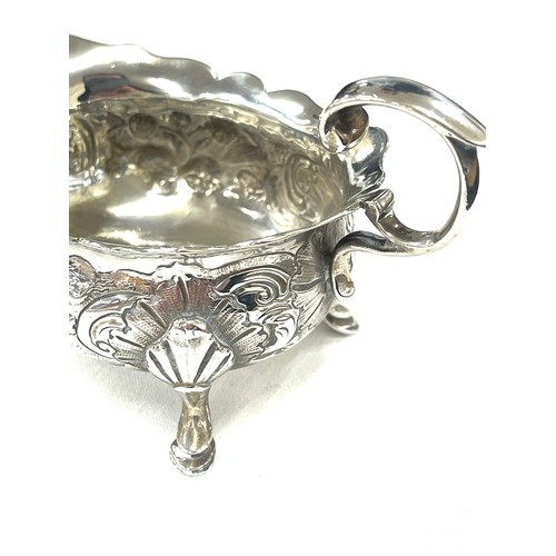 310 - Antique ornate gravy boat, hallmarked total weight 120grams