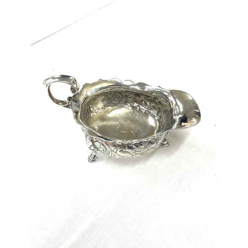 310 - Antique ornate gravy boat, hallmarked total weight 120grams