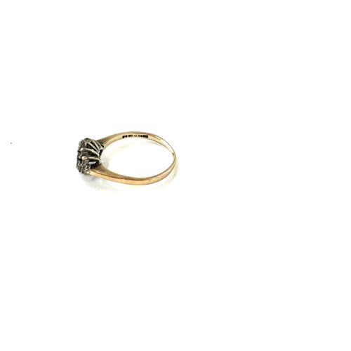 366 - Ladies 9ct gold diamond and stone set ring, ring size L/M, approximate weight 1.5g