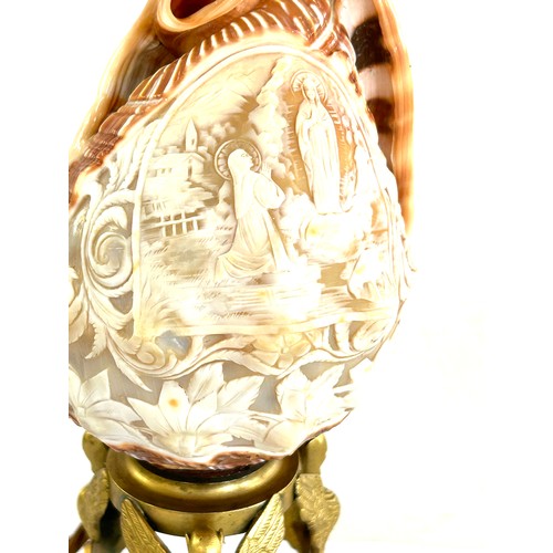 463 - Italian carved conch shell lamp rewired