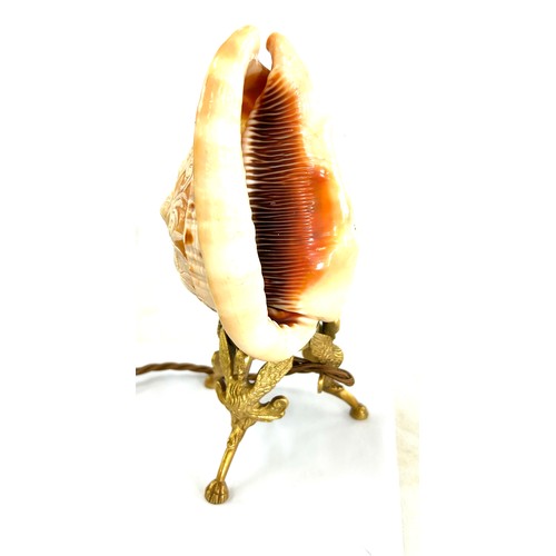 463 - Italian carved conch shell lamp rewired