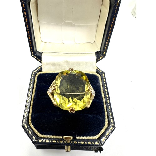 115 - 9ct Gold Diamond And Citrine Ring (9.5g)