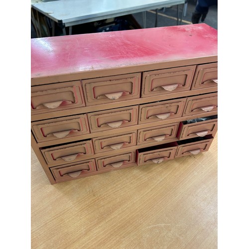 172 - Selection of 2 multi drawers and a 5 inch bench grinder