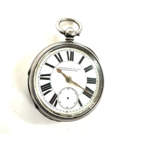 480 - Vintage collingwood and son middlesbrough silver pocket watch, in need of restoration