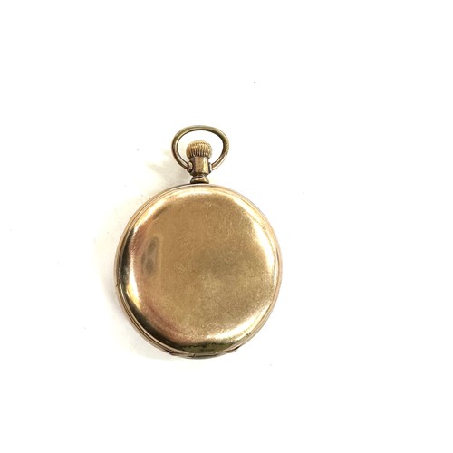 493 - Vintage gold plated russel and sons full hunter pocket watch, untested