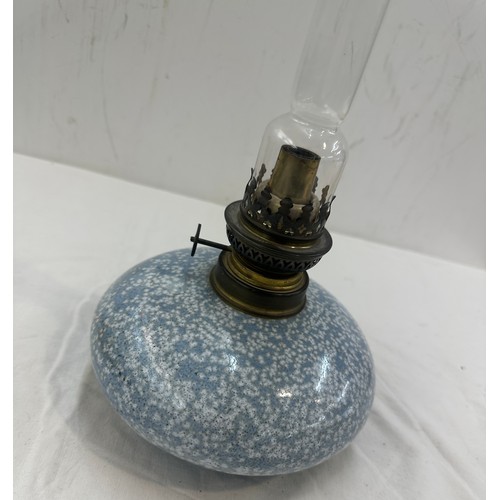 375 - Vintage oil lamp and funnel, height including funnel 17 inches tall