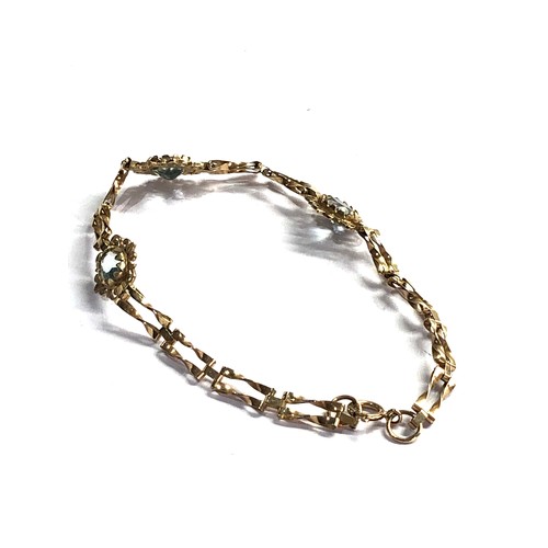 574 - 9ct gold vintage topaz bracelet (4.5g)