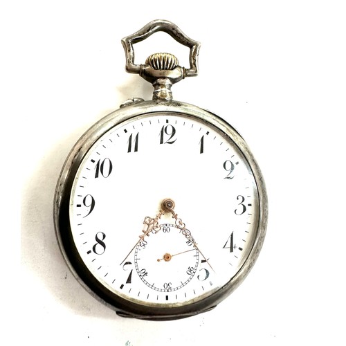 481 - Silver continental pocket watch, hallmarked 0.800, untested