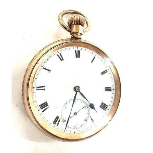 484 - the stone bow lever gold plated open face pocket watch, untested