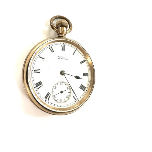 488 - Waltham gold plated open face pocket watch, untested