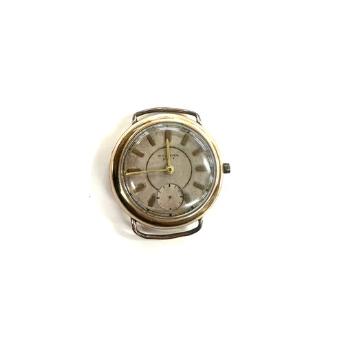 483 - Vintage 9ct gold cased waltham watch face, untested