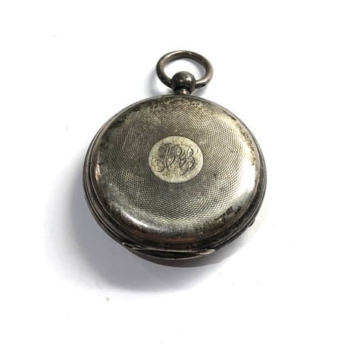 477 - Antique silver fusee pocket watch Wm davis & sons Birmingham no crystal spares or repair