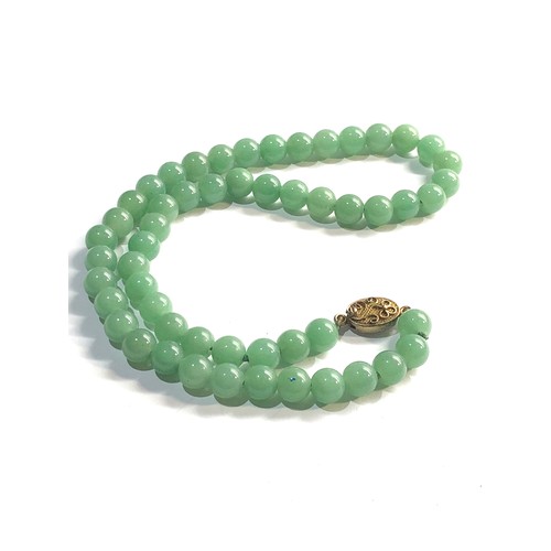 534 - Chinese silver clasp jade necklace