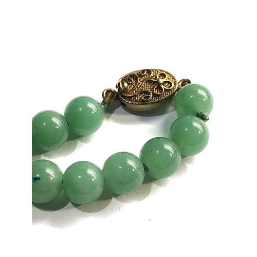 534 - Chinese silver clasp jade necklace