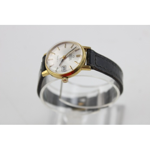 472 - Omega geneve ladies vintage gold tone wristwatch automatic watch working order but no warranty given