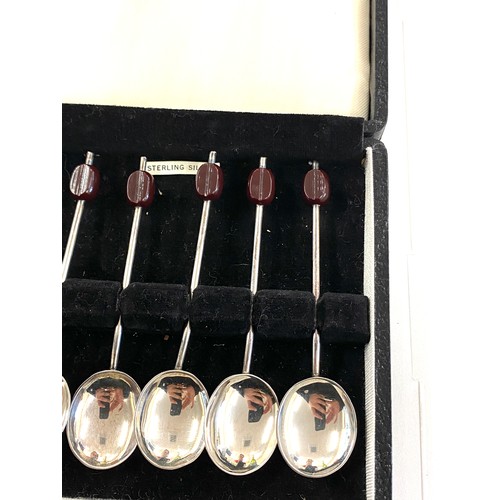 453 - Vintage sterling silver coffee bean spoons, Birmingham 1965