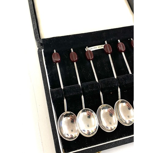 453 - Vintage sterling silver coffee bean spoons, Birmingham 1965