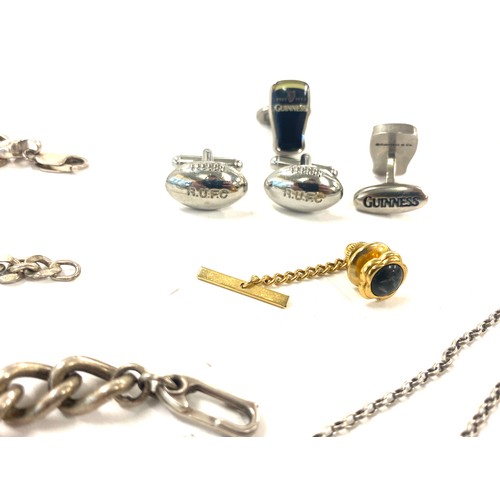 538 - Selection of hallmarked silver bracelets and necklaces, total silver is approximately 99g, also incl... 