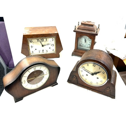 123 - Selection of 4 mantle clocks, spares or repairs