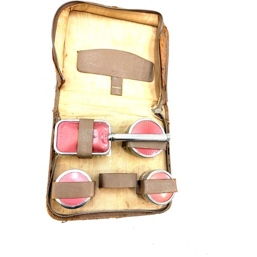 613 - Vintage cased travel set