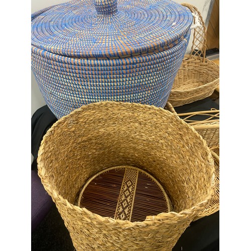 118 - Selection of assorted baskets , lidded basket etc