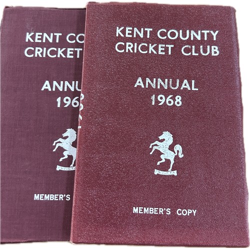 85 - Selection vintage Kent County Cricket Club annuals to include years 1968,1969,1971,1973,1974, 2003-2... 