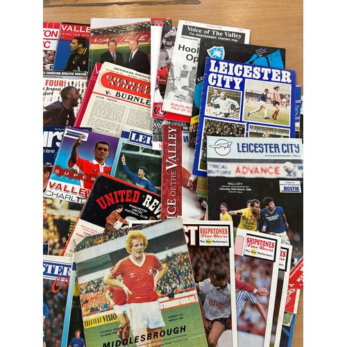 245 - Selection vintage and later football programmes to include Charlton Athletic, Leicester City etc