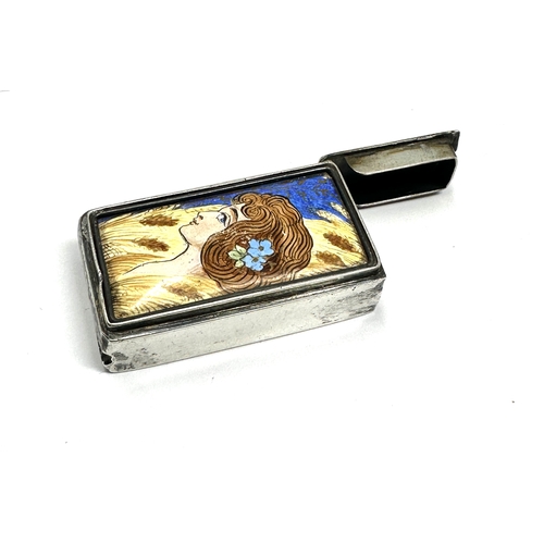 35 - Antique silver & enamel vesta