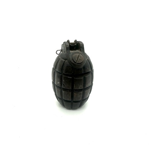 482 - WW2 period military Mills hand grenade money box base stamped MKI