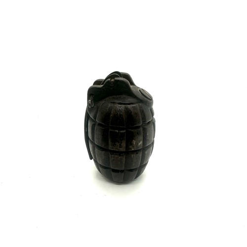 482 - WW2 period military Mills hand grenade money box base stamped MKI