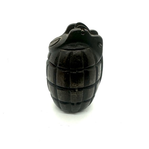 482 - WW2 period military Mills hand grenade money box base stamped MKI