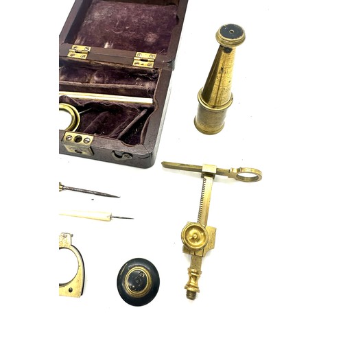 462 - Antique Georgian miniature cased field microscope