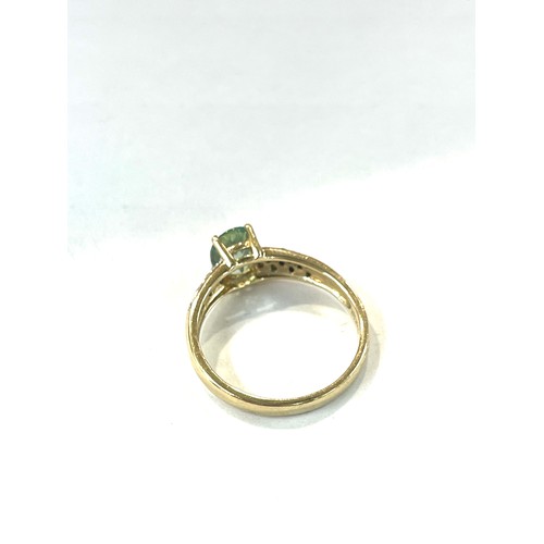 436 - Ladies 9ct gold diamond and gem set ring, UK size R, approximate weight 3g