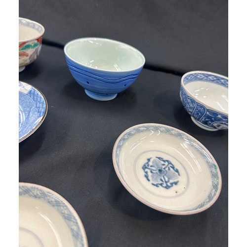 623 - Selection of oriental bowls, some marks to base