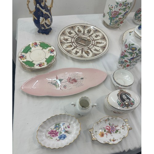 156 - Box of assorted ceramics to include Aynsley, Carltonware etc