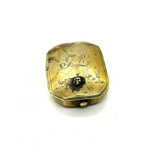 421 - Antique georgian brass masonic snuff or tabaco box