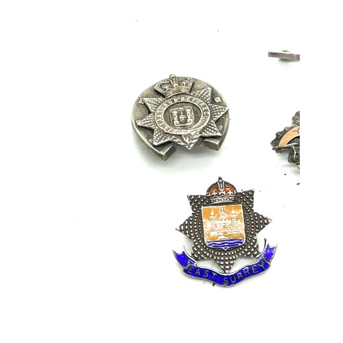 466 - WW1 silver enamel regimental badges