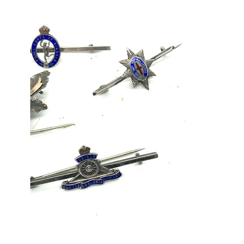 466 - WW1 silver enamel regimental badges