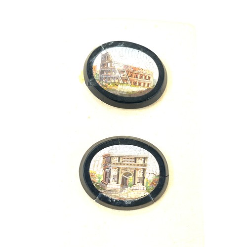 472 - Selection of 4 Grand tour micro mosaic buttons, please view images for condition